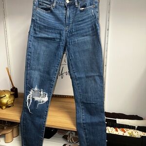 PAIGE Blue Ankle Cropped Jeans